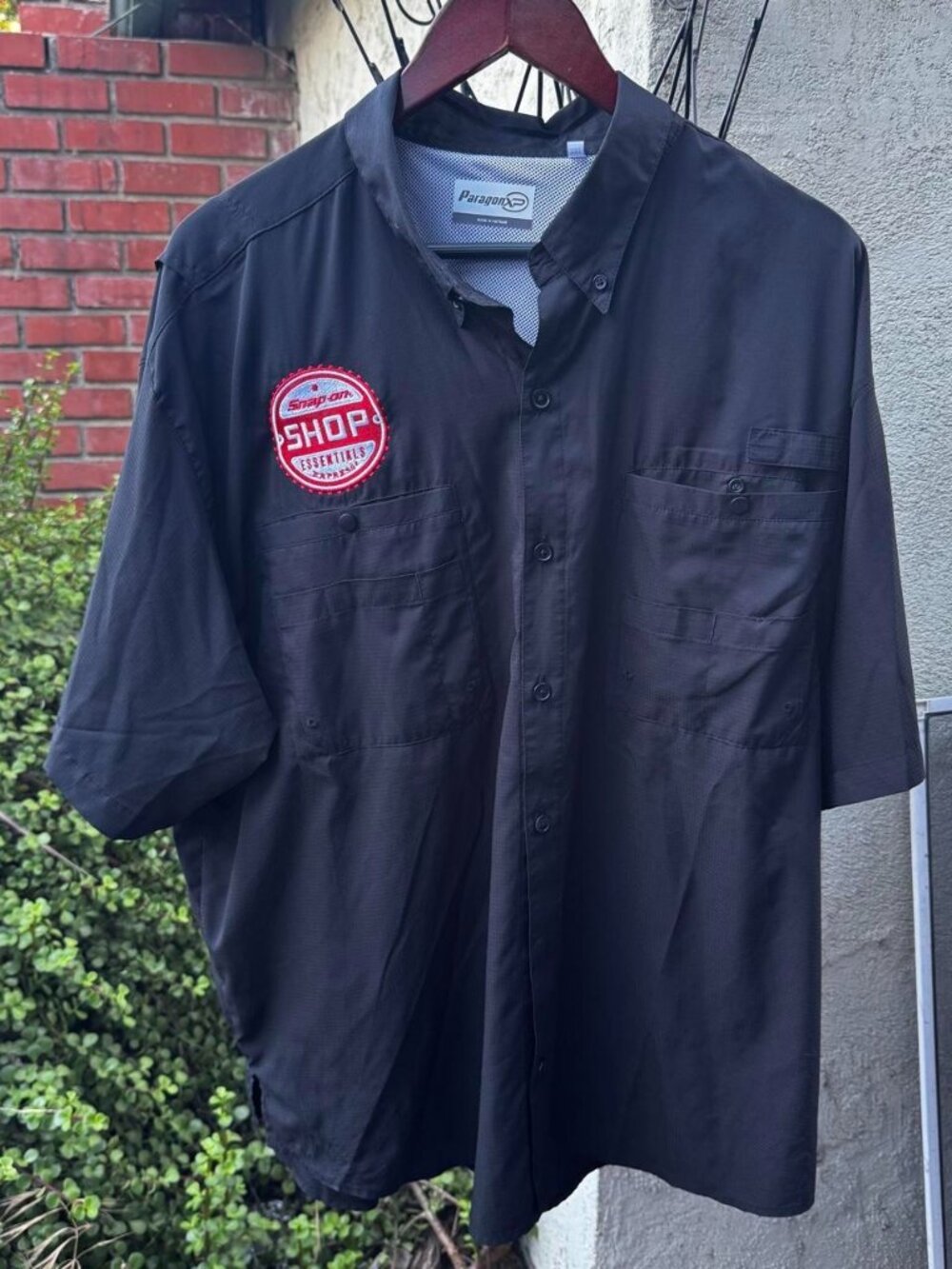 Snap-on Paragon black button-up shirt